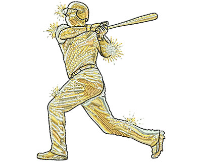 Embroidery Design: Gold Baseball Lg 2.85w X 3.54h