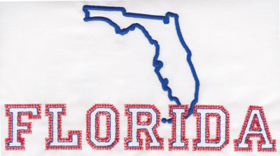 Embroidery Design: Florida Outline and Name4.26" x 7.97"