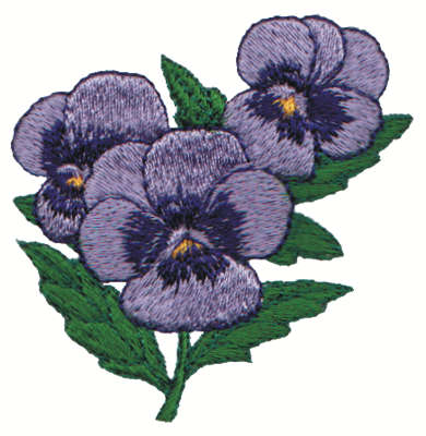 Embroidery Design: Pansies2.81" x 2.80"