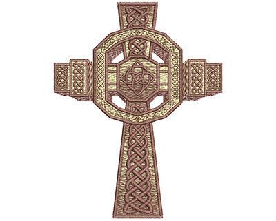Embroidery Design: Celtic Irish Cross Lg 3.52w X 4.54h