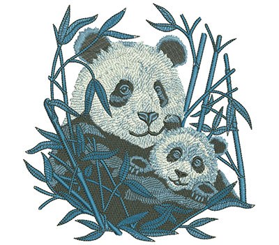Embroidery Design: Panda And Cub Lg 5.83w X 5.99h