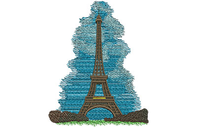 Embroidery Design: Eiffel Tower Lg 4.36w X 5.59h