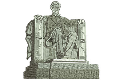 Embroidery Design: Lincoln Monument Lg 4.40w X 4.52h