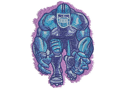 Embroidery Design: Football Player Coming At You Lg 3.13w X 3.99h