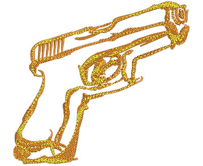 Embroidery Design: Hand Gun Fire Lg 3.50w X 3.24h