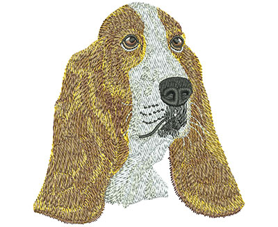 Embroidery Design: Basset Hound Face Lg 3.76w X 3.96h