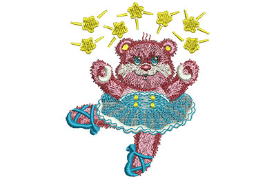 Embroidery Design: Ballet Bear Lg 3.28w X 4.00h