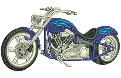 Embroidery Design: Blue Chopper Lg 4.02w X 2.18h