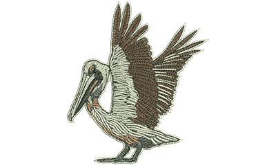 Embroidery Design: Pelican Moonlight Lg 3.93w X 4.55h