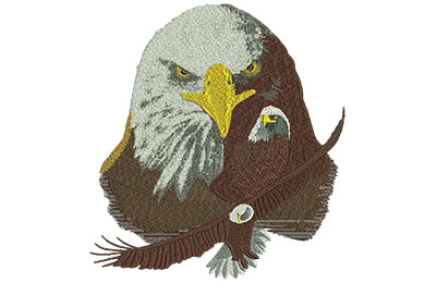 Embroidery Design: Eagle Collage Lg 7.36w X 7.99h