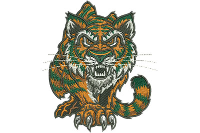 Embroidery Design: Prowling Tiger Lg 3.86w X 4.51h