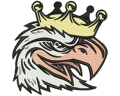 Embroidery Design: Eagle King Mylar 5.01w X 4.97h