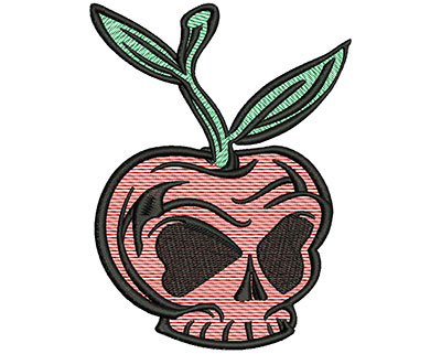 Embroidery Design: Cherry Skull Mylar3.78w x 5.02h