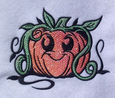 Embroidery Design: Smiley Pumpkin Mylar 5.03w X 3.96h
