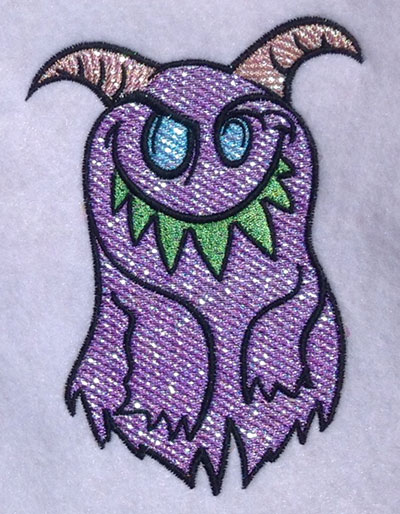 Embroidery Design: Silly Monster Mylar 3.58w X 5.05h