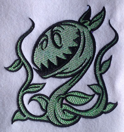 Embroidery Design: Floral Monster Mylar 4.85w X 5.05h