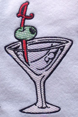 Embroidery Design: Pour Me A Martini Mylar 3.04w X 5.15h
