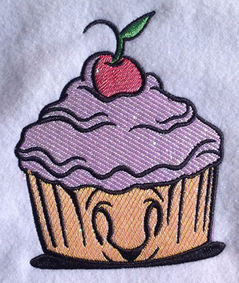 Embroidery Design: Happy Cupcake Mylar 4.15w X 5.07h
