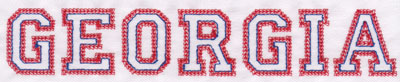 Embroidery Design: Georgia Name1.41" x 8.02"
