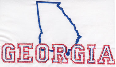 Embroidery Design: Georgia Outline and Name4.39" x 8.02"