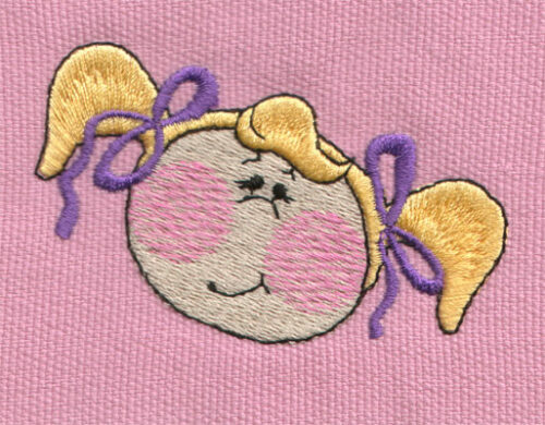 Embroidery Design: Baby Girl Face3.05" x 1.98"