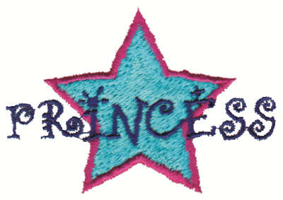 Embroidery Design: Star Princess3.00" x 2.05"