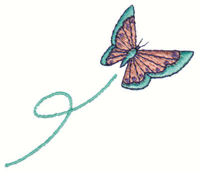 Embroidery Design: Flying Butterfly3.00" x 2.63"