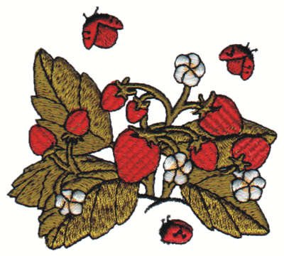 Embroidery Design: Strawberry Plant3.00" x 2.72"