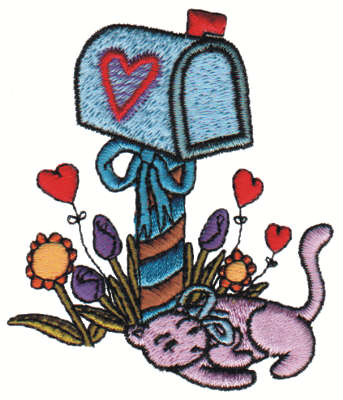 Embroidery Design: Kitty's Mailbox2.77" x 3.17"