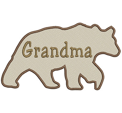 Embroidery Design: Grandma Bear Lg 8.66w X 4.86h