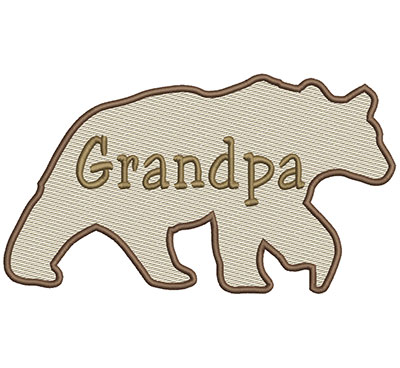 Embroidery Design: Grandpa Bear Lg 8.66w X 4.86h