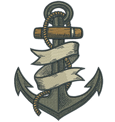 Embroidery Design: Gypsy Queen Anchor 4.53w X 6.23h