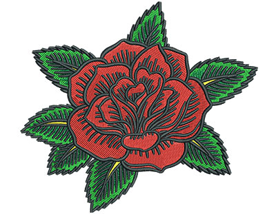 Embroidery Design: Gypsy Queen Rose 5.00w X 4.53h