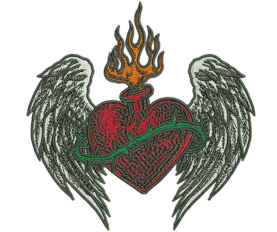 Embroidery Design: Gypsy Queen Wing Heart 4.44w X 4.50h