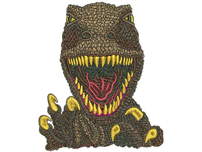 Embroidery Design: T-rex Face Med 3.33w X 4.03h