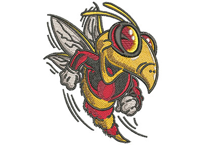 Embroidery Design: Cartoon Bee Mascot Lg 3.48w X 4.00h