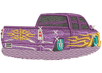 Embroidery Design: Tribal Lowrider Pickup Truck Lg 4.01w X 1.76h