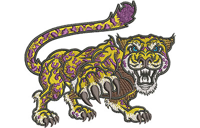Embroidery Design: Cartoon Jaguar Mascot Lg 4.53w X 3.82h