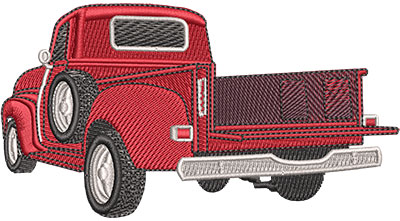 Embroidery Design: Rear View Classic Truck Lg 4.50w X 2.42h