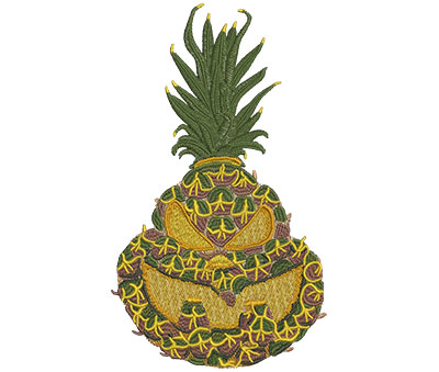 Embroidery Design: Pineapple Jack-O-Lantern Lg 4.73w X 8.01h