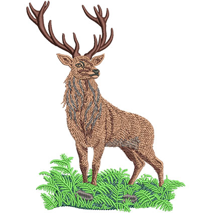 Embroidery Design: Red Deer Stag Lg 4.55w X 6.04h