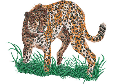 Embroidery Design: Cheetah Prowl Lg 6.08w X 5.07h