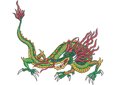Embroidery Design: Chinese Dragon Lg 6.02w X 5.59h