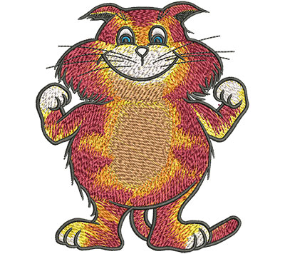 Embroidery Design: Cartoon Cat Champ Lg 3.84w X 4.52h