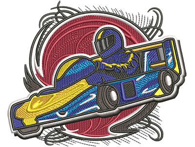 Embroidery Design: Go Cart Racer Lg4.51w x 3.69h