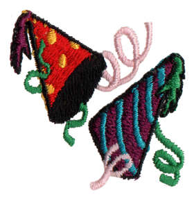 Embroidery Design: Party Hats1.61" x 1.51"