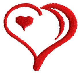 Embroidery Design: Heart in Heart1.63" x 1.47"