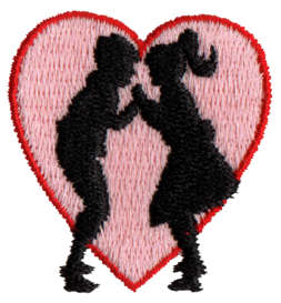 Embroidery Design: Kids Kissing1.47" x 1.57"
