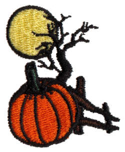 Embroidery Design: Pumpkin Scene1.41" x 1.73"