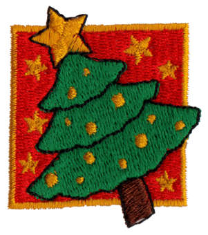 Embroidery Design: Christmas Tree In Box1.72" x 1.98"